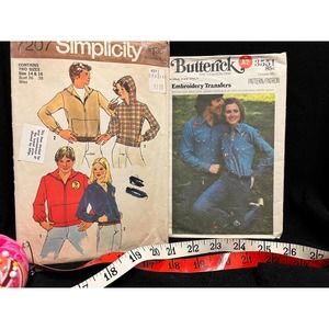 Butterick 3651 embroidery transfers 70’s Simplicity 7207 Hoodies